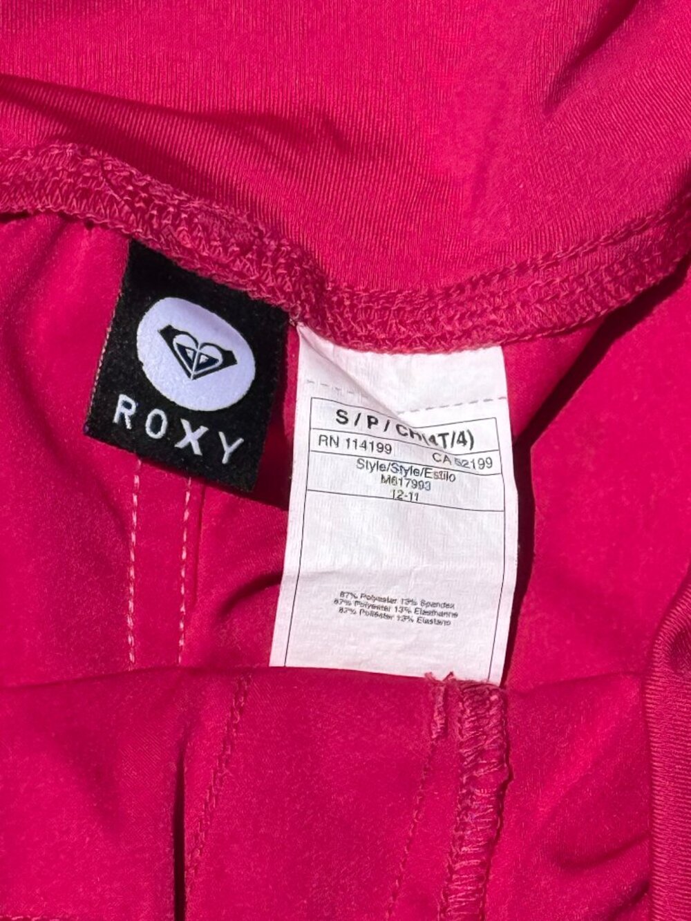 Roxy Hot Pink Mini Shorts szSmall Y2K Surfcore Coastal Cowgirl Beach Chic 3741 - Picture 8 of 8